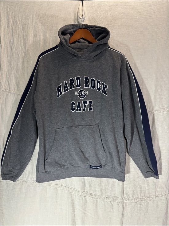 Hard Rock Cafe Other - Vintage Hard Rock Cafe New Orleans Striped Gray Hoodie Men’s Medium